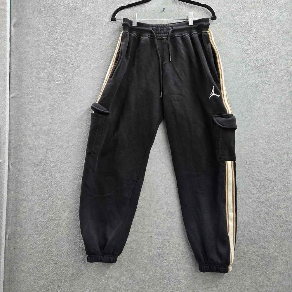 Jordan Boys Pants XL Black Jogger Flight Jumpman Logo Striped‎ 25